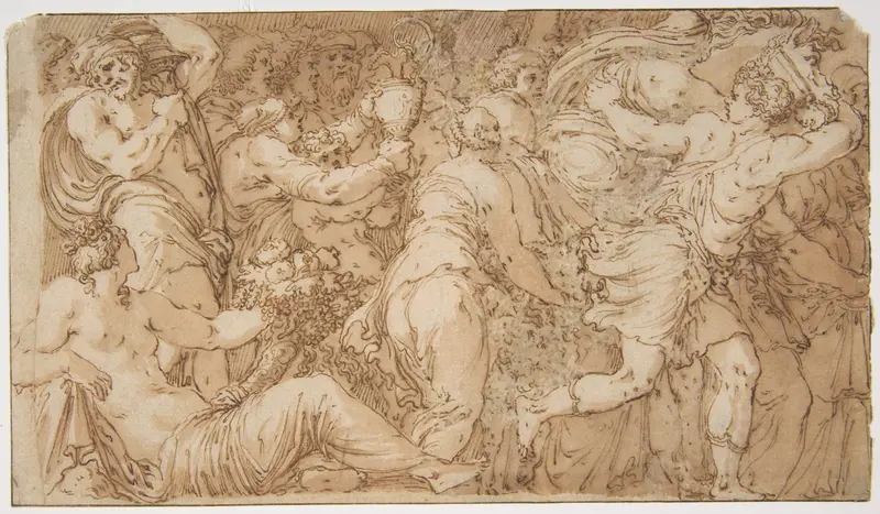 Festival Procession Wall Art by Polidoro da Caravaggio - High-Resolution Digital Print