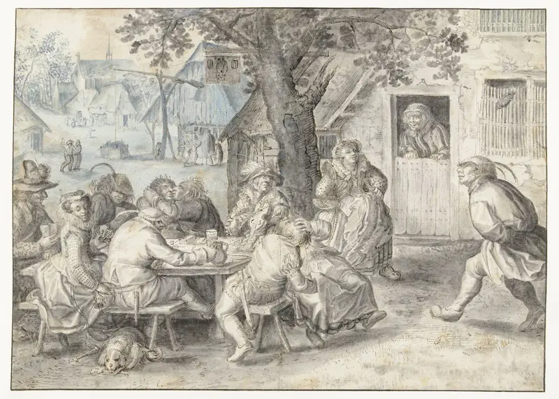 Festive Peasants, Soldiers, and Harlots Wall Art by David Vinckboons - High-Resolution Digital Print