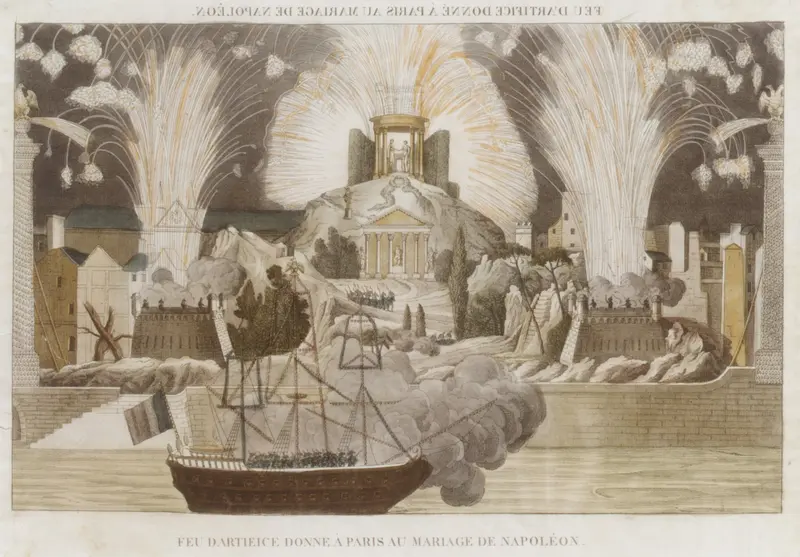 Feu d'Artifice donné à Paris au Mariage de Napoléon Wall Art by Anonymous, French, 19th century - High-Resolution Digital Print