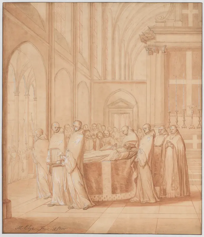 Feuillant monks carry the bier with the body of Jean de la Barrière Wall Art by Matthieu Elias - High-Resolution Digital Print