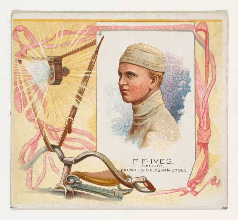 F.F. Ives, Cyclist, from World's Champions, Second Series (N43) for Allen & Ginter Cigarettes Wall Art by Allen & Ginter - High-Resolution Digital Print