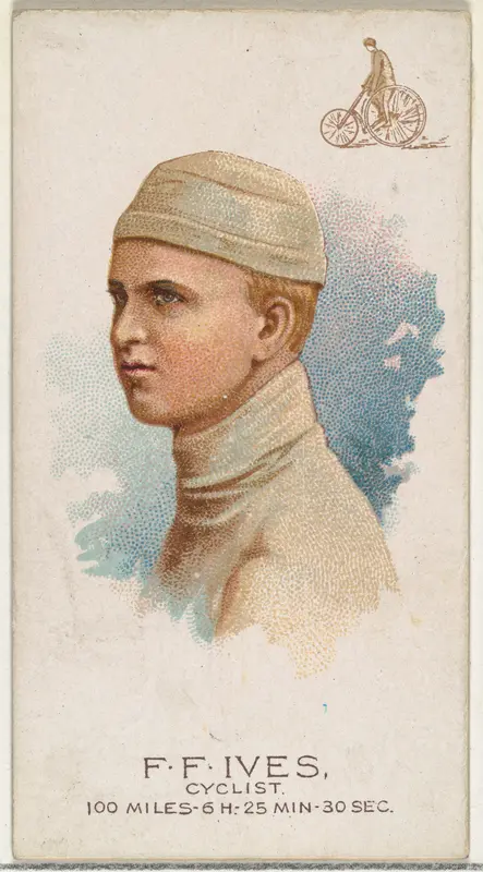 F.F. Ives, Cyclist, from World's Champions, Series 2 (N29) for Allen & Ginter Cigarettes Wall Art by Allen & Ginter - High-Resolution Digital Print