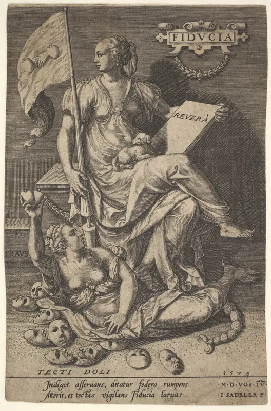 Fiducia, from "Virtues Conquering Vices" Wall Art by Johann Sadeler I - High-Resolution Digital Print
