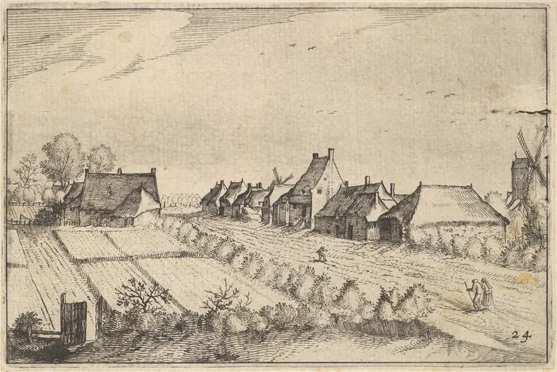 Fields and a Road, plate 8 from "Regiunculae et Villae Aliquot Ducatus Brabantiae" Wall Art by Claes Jansz. Visscher - High-Resolution Digital Print