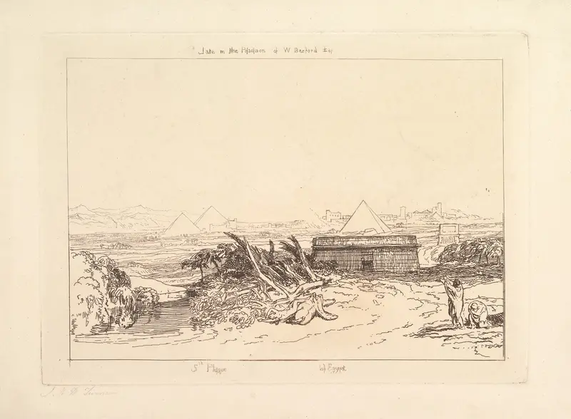 Fifth Plague of Egypt (Liber Studiorum, part III, plate 16) Wall Art by Joseph Mallord William Turner - High-Resolution Digital Print