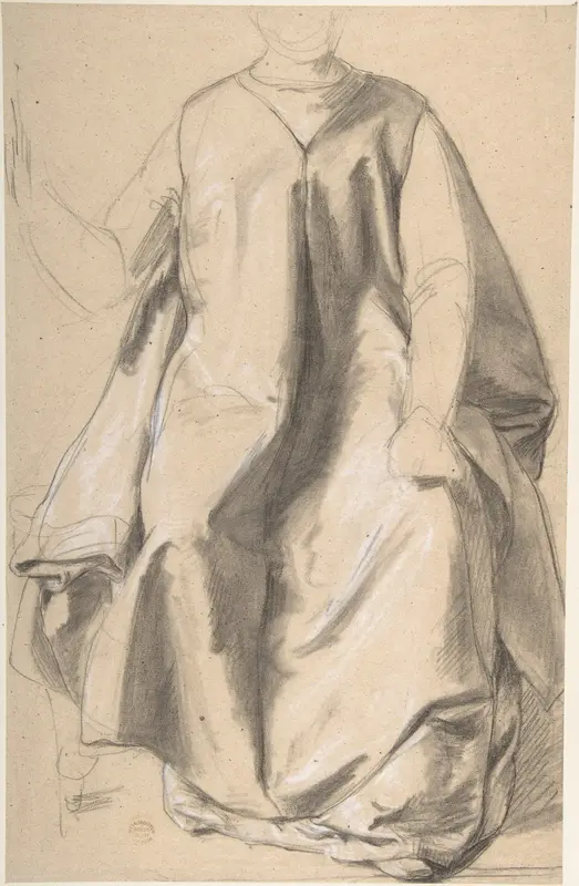 Figure in a Long Robe, Seated Wall Art by Romain Cazes - High-Resolution Digital Print