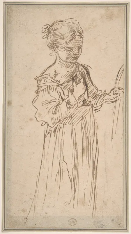 Figure of a Girl Wall Art by Anonymous, Italian, Roman-Bolognese, 17th century - High-Resolution Digital Print