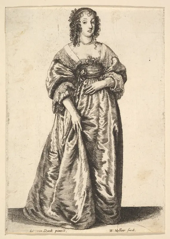 Figure of a Lady Standing Wall Art by Wenceslaus Hollar - High-Resolution Digital Print