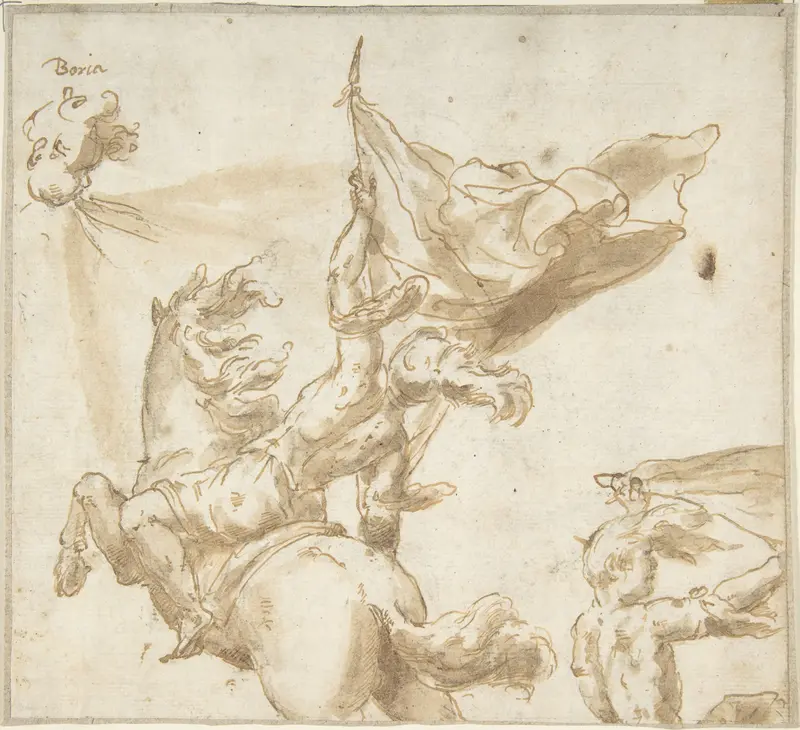 Figure of a Soldier on Horseback Holding a Flag Wall Art by Anonymous, Spanish, School of Seville, 17th century - High-Resolution Digital Print