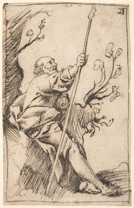 Figure of St. James the Great Seated in a Landscape Wall Art by Antonio del Castillo y Saavedra - High-Resolution Digital Print