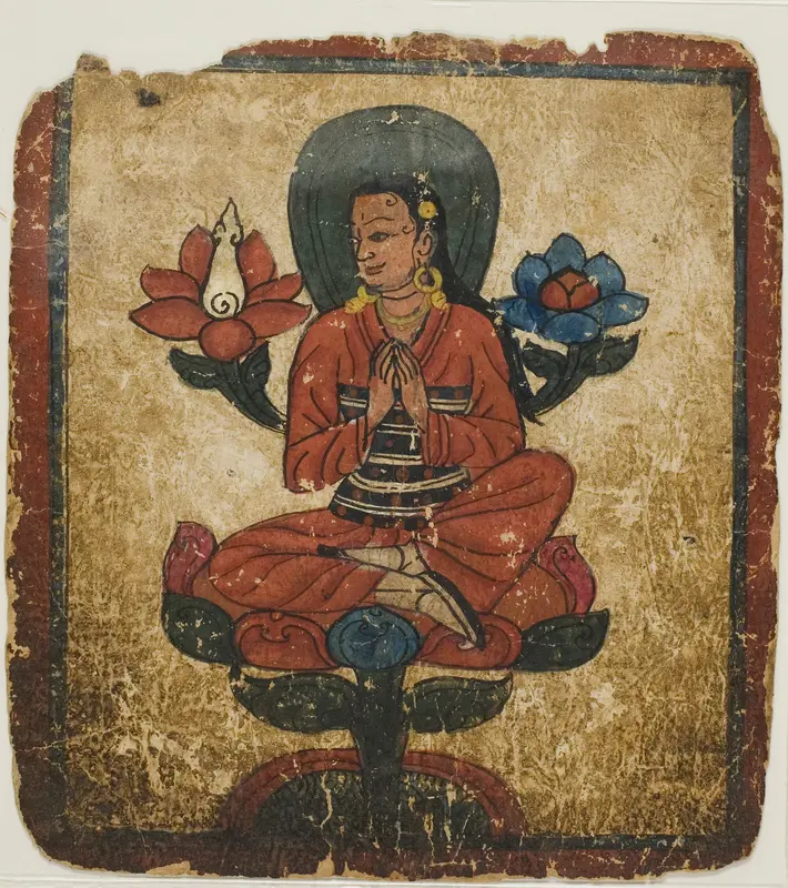 Figure Seated on Lotus, from a Set of Initiation Cards (Tsakali) Wall Art by Unknown - High-Resolution Digital Print