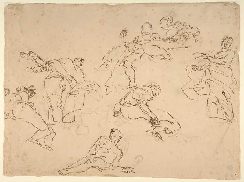 Figure Studies Wall Art by Giovanni Battista Tiepolo - High-Resolution Digital Print