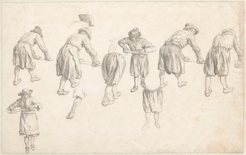 Figure Studies of Hosemen Wall Art by Jan van der Heyden - High-Resolution Digital Print