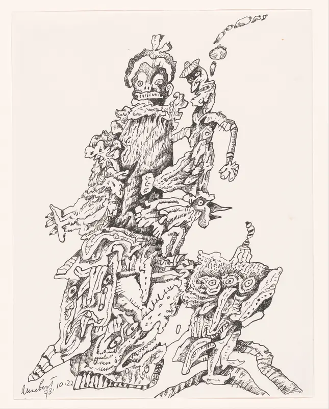 Figuren binnen spitse berg Wall Art by Lucebert - High-Resolution Digital Print