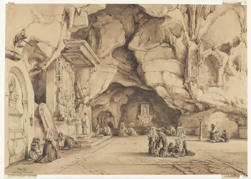 Figuren in de rotskapel van Sant'Angelo Fasanella Wall Art by Achille Vianelli - High-Resolution Digital Print