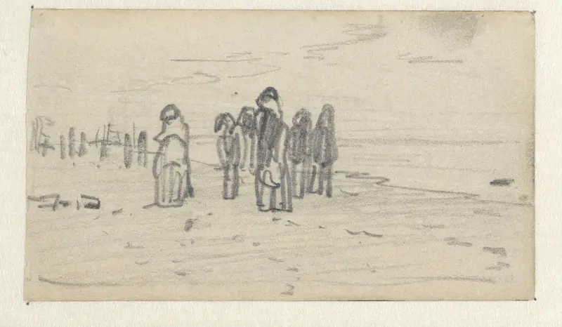 Figuren op het strand Wall Art by Anton Mauve - High-Resolution Digital Print