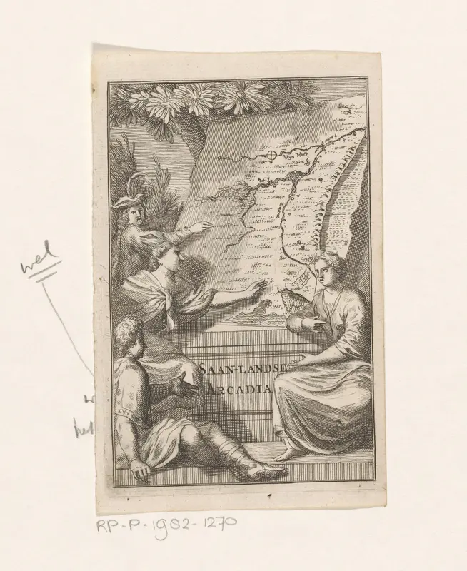 Figuren rondom kaart van Zaanland Wall Art by Pieter van den Berge - High-Resolution Digital Print