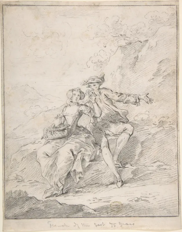 Figures in a Landscape Wall Art by Anonymous, French, 18th century - High-Resolution Digital Print