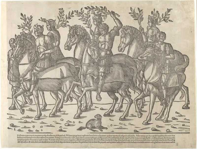 Figures on horseback, from "The Triumph of Caesar"