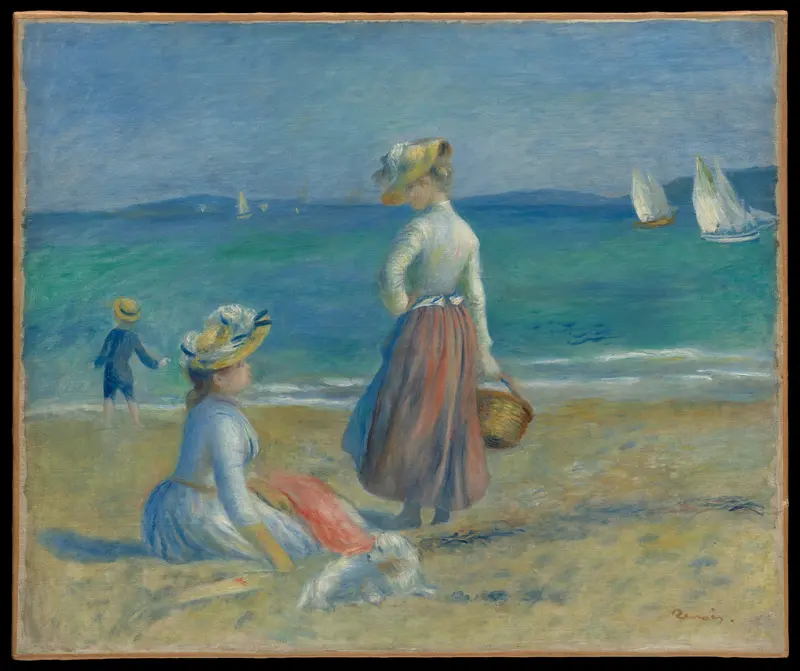 Figures on the Beach Wall Art by Auguste Renoir - High-Resolution Digital Print