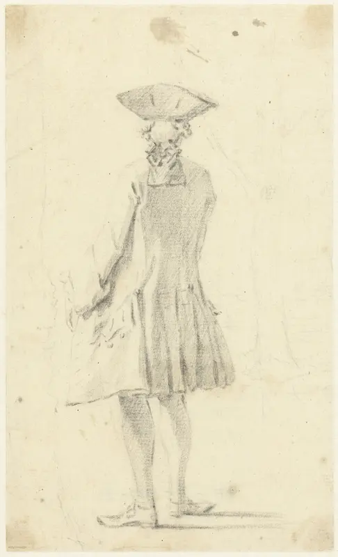 Figuurstudie van een staande man, op de rug gezien Wall Art by Simon Fokke - High-Resolution Digital Print
