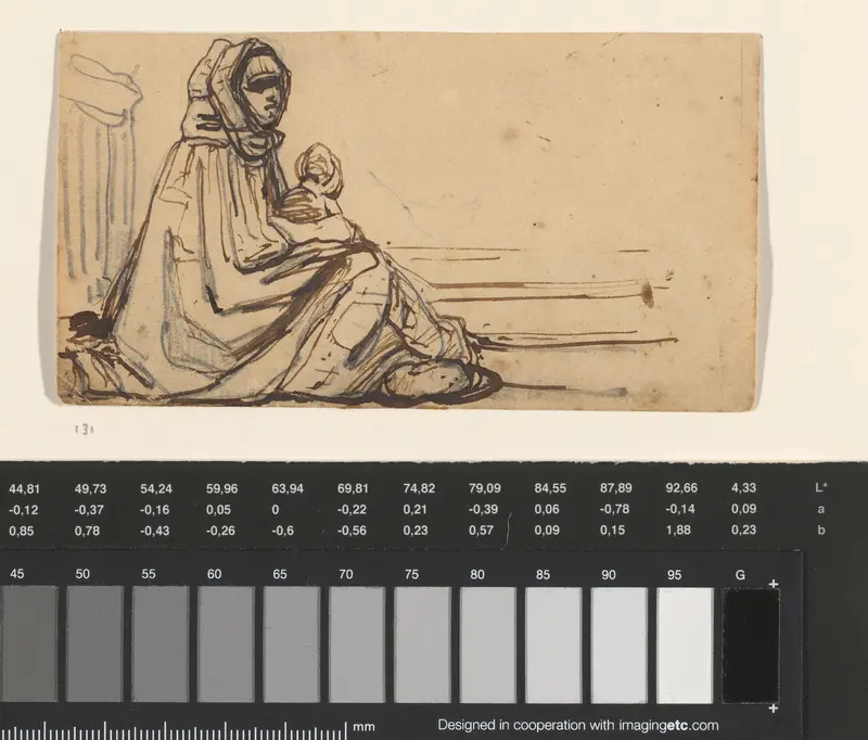 Figuurstudie van een zittend meisje Wall Art by Johannes Bosboom - High-Resolution Digital Print