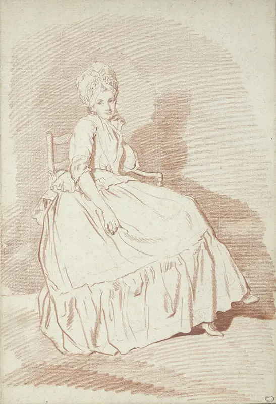 Figuurstudie van een zittende vrouw, mogelijk Louise-Charlotte Marini
