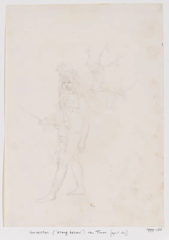 Figuurstudie van voorvechter (orang berani) van Timor Wall Art by Adrianus Johannes Bik - High-Resolution Digital Print