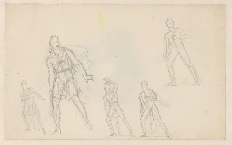 Figuurstudies van een man leunend op zijn rechter been Wall Art by Unknown - High-Resolution Digital Print
