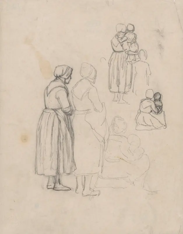 Figuurstudies van vrouwen en kinderen Wall Art by Philip Sadée - High-Resolution Digital Print
