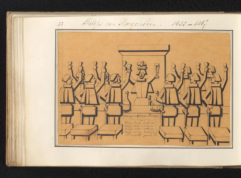 Filips de Goede en tafelgenoten heffen hun glas Wall Art by Jacob van Lennep - High-Resolution Digital Print