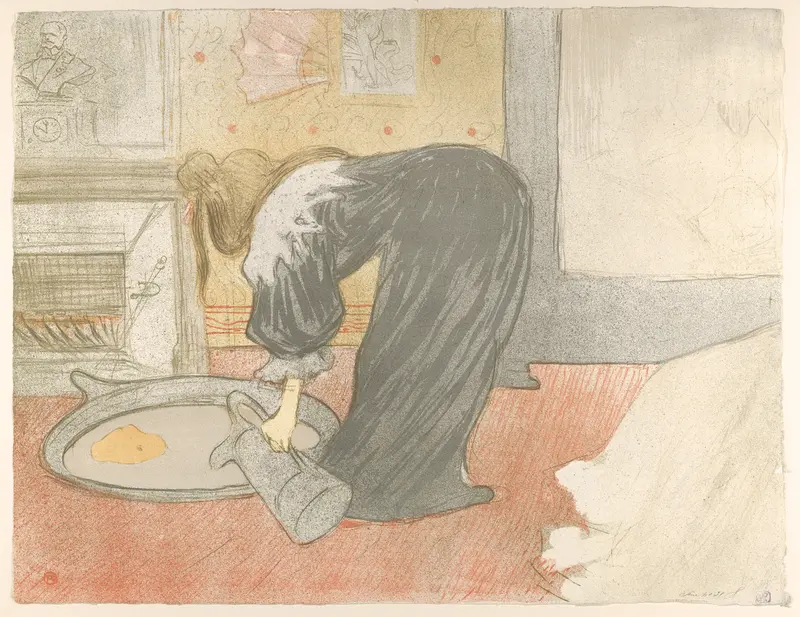 Filling a Tub, from "Elles" Wall Art by Henri de Toulouse-Lautrec - High-Resolution Digital Print