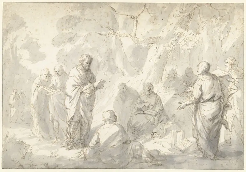 Filosofen redetwistend over de zielsverhuizing Wall Art by Zacharias Blijhooft - High-Resolution Digital Print