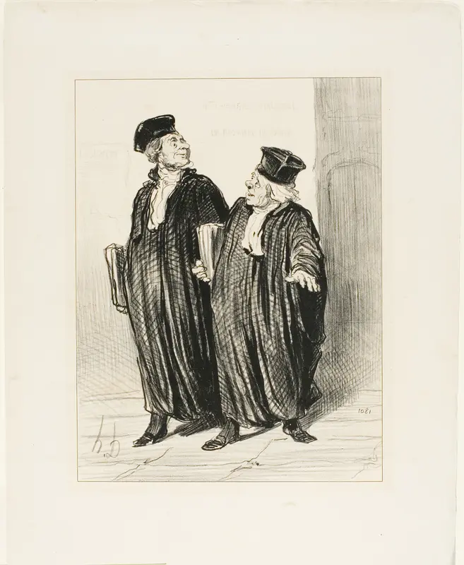 “- Finally we obtained the division of property between husband and wife... - about time, there was no more money left to divide,” plate 3 from Les Avocats Et Les Plaideurs