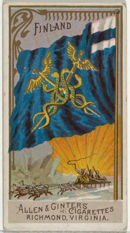 Finland, from Flags of All Nations, Series 2 (N10) for Allen & Ginter Cigarettes Brands Wall Art by Allen & Ginter - High-Resolution Digital Print