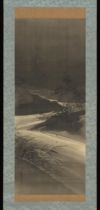 Fireflies Over the Uji River by Moonlight