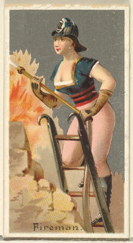 Fireman, from the Occupations for Women series (N166) for Old Judge and Dogs Head Cigarettes Wall Art by Goodwin & Company - High-Resolution Digital Print