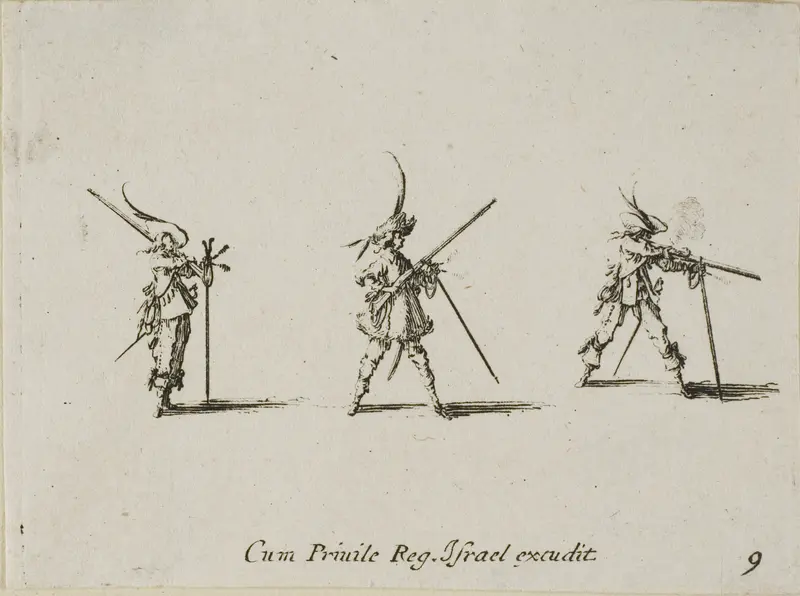 Firing the Musket, plate nine from The Military Exercises