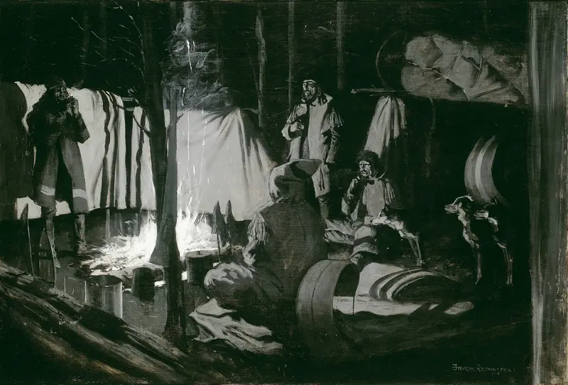 First and Best Camp of the Trip Wall Art by Frederic Remington - High-Resolution Digital Print