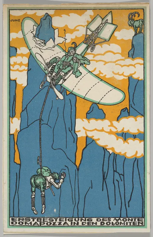 First Ascent of Monte Domapozza in the Dolomites (Erstbesteigung des Monte Domapozza in den Dolomiten) Wall Art by Moriz Jung - High-Resolution Digital Print