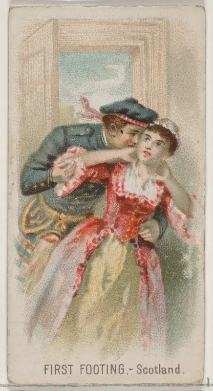 First Footing, Scotland, from the Holidays series (N80) for Duke brand cigarettes Wall Art by W. Duke, Sons & Co. - High-Resolution Digital Print