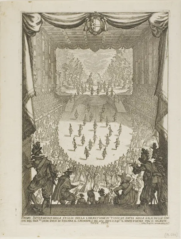 First Intermezzo of the Veglia of the“Liberation of Tyrsenus and Arnea" Wall Art by Jacques Callot - High-Resolution Digital Print