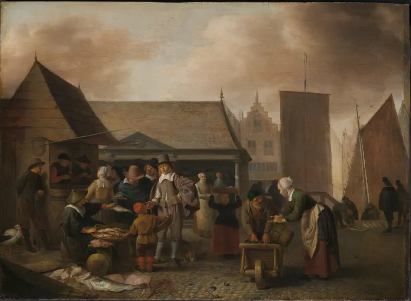 Fish Market Wall Art by Hendrick Martensz Sorgh - High-Resolution Digital Print