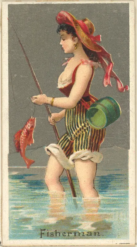 Fisherman, from the Occupations for Women series (N166) for Old Judge and Dogs Head Cigarettes Wall Art by Goodwin & Company - High-Resolution Digital Print