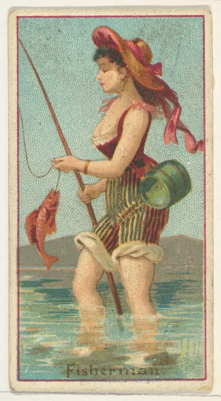 Fisherman, from the Occupations of Women series (N502) for Frishmuth's Tobacco Company Wall Art by Frishmuth's Tobacco Company - High-Resolution Digital Print