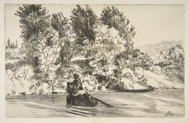 Fisherman with a net Wall Art by Félix Bracquemond - High-Resolution Digital Print