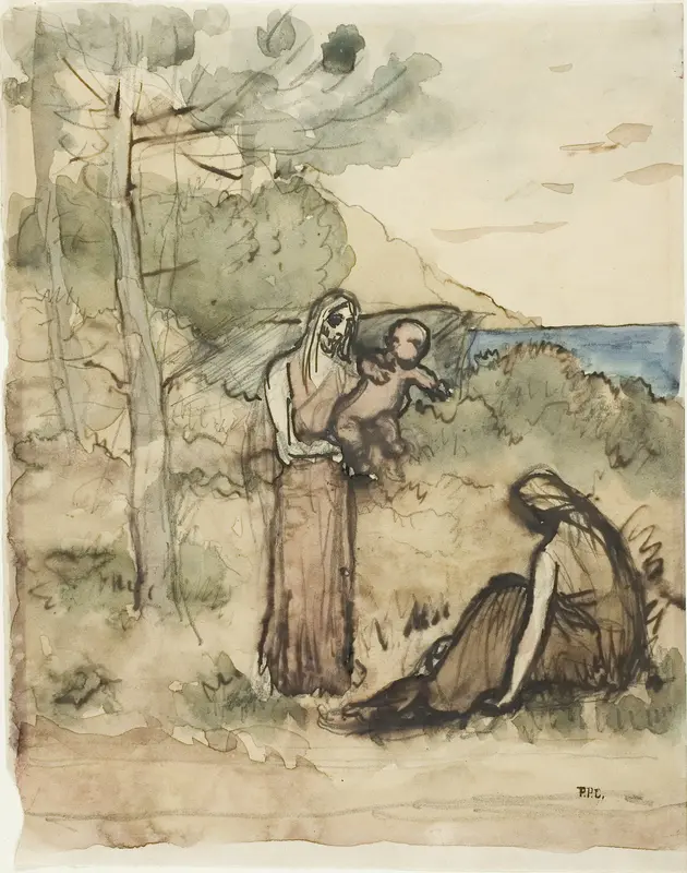 Fisherman's Family Wall Art by Pierre Puvis de Chavannes - High-Resolution Digital Print