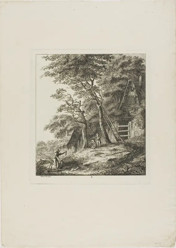 Fishermen with Children, plate two from Paysages Dédiés à M. Warelet Wall Art by Salomon Gessner - High-Resolution Digital Print