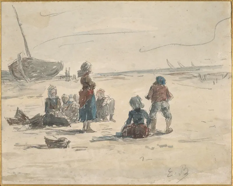 Fishermen's Wives Wall Art by Eugène Boudin - High-Resolution Digital Print