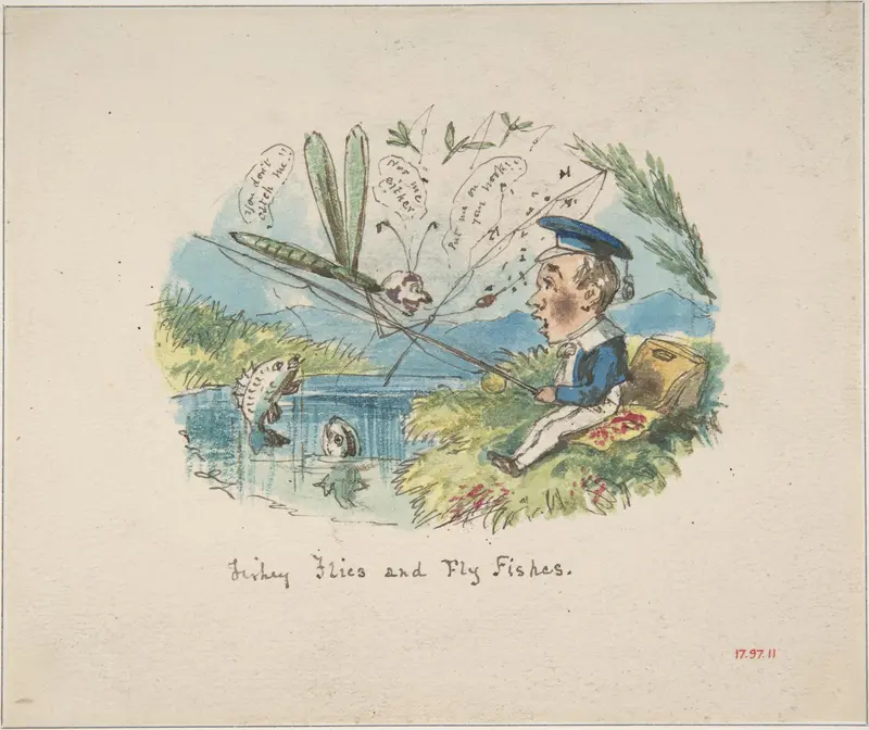 Fishey Flies and Fly Fishes (recto); Typeface Designs (verso) Wall Art by John Leech - High-Resolution Digital Print